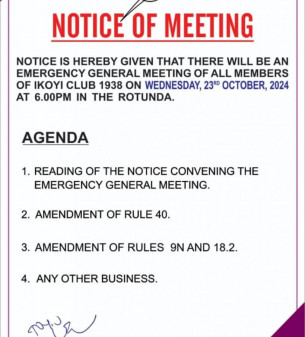 Notice of Emergency General Meeting